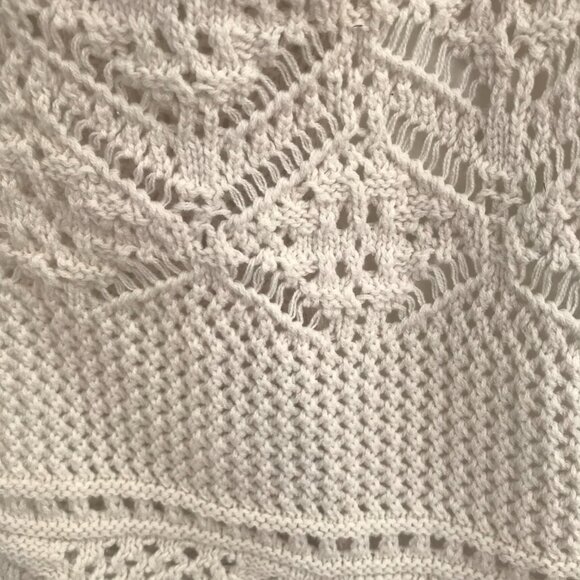 Aritzia Sunday best Freshman open weave/knit cardigan creme women S crochet maxi - Picture 9 of 12